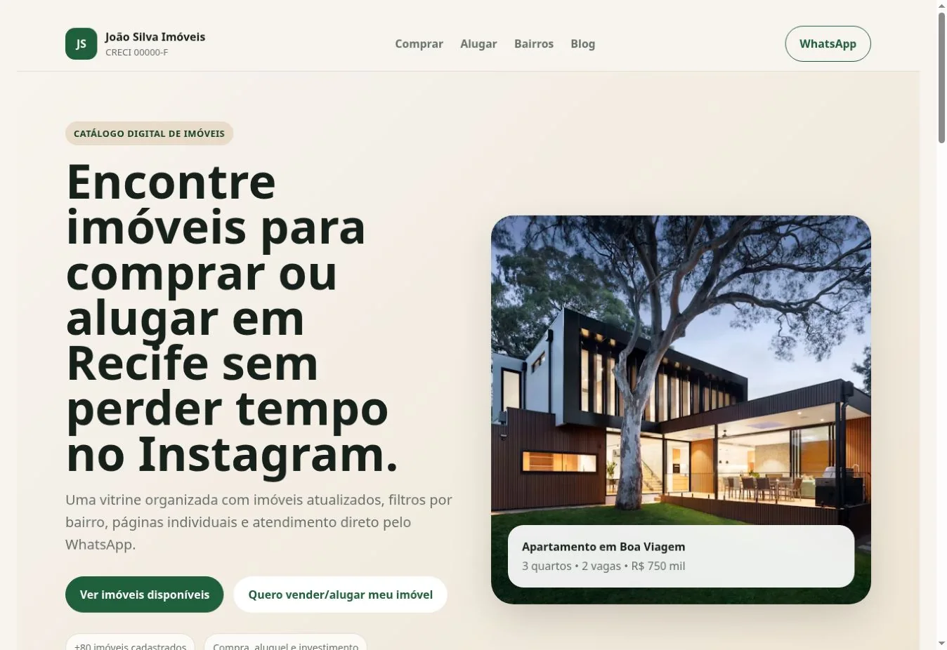 Captura da demonstração Corretor de Imóveis